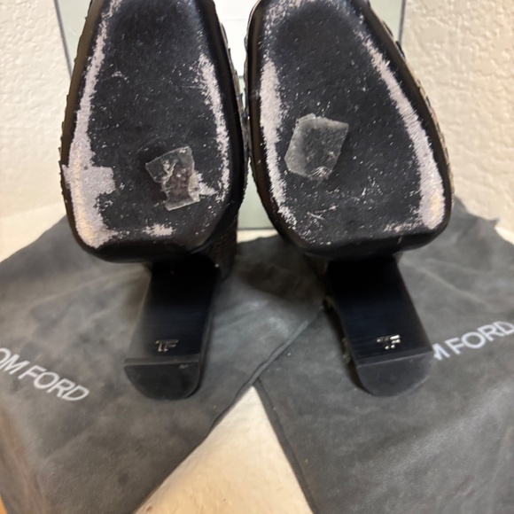 Tom Ford Python Booties Silver metallic ankle boots zip zipper 39.5 US 9.5 - Picture 9 of 16